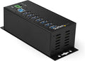StarTech.com 7-Port USB 3.0 Hub with Power Adapter - Metal Industrial USB-A Hub with ESD &amp 350W Surge Protection - Din/Wall/Desk Mountable - High Speed USB 3.0 (5Gbps) - Hub  TAA (HB30A7AME)