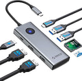 ORICO USB C Docking Station Dual Monitor 8-in-1 Laptop Docking Station with 2 HDMI 4K@60Hz 100W PD USB-A&ampC 3.0 SD/TF USB C Dock Compatible with MackBook/Dell XPS/HP/Surface