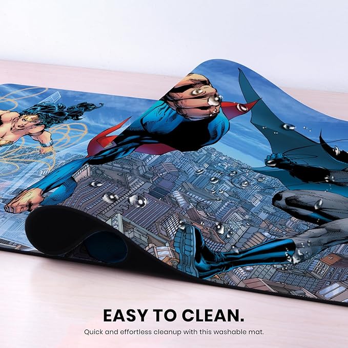 Head Case Designs Officially Licensed Justice League DC Comics Trinity Comic Book Covers 37.4 x 15.75 x 0.16 inches (900 x 400 mm) - XL Gaming Office Desk PC Keyboard Mouse Mat Pad
