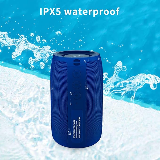 Bluetooth SpeakerMusiBaby SpeakerOutdoor PortableWaterproof Speakers Bluetooth WirelessDual Pairing Bluetooth 5.0Loud StereoBooming Bass1500 Mins Playtime for Home&ampParty Speaker Gifts(Bl