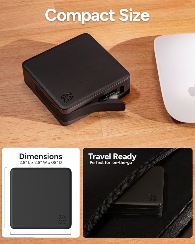 ZAGG 4-Port Hub - Versatile USB-C PD USB-A HDMI Adapter High-Speed Charging &amp 4K Display Support Compact for Travel Compatible with Windows macOS iPadOS ChromeOS Android