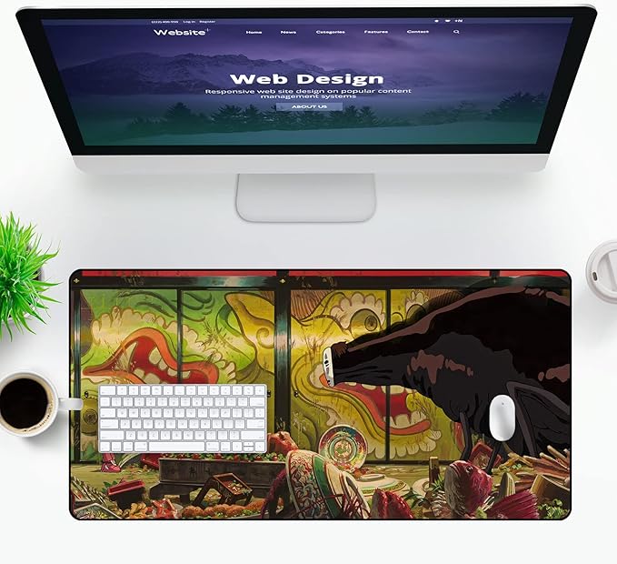 Anime XXL Extended Gaming Mouse Pad - Extra Large Non Slip Cute Kawaii Mouse Pad - Keyboard and Mouse Desk Pad for Home Office and Study 31.5 x 15.7 in