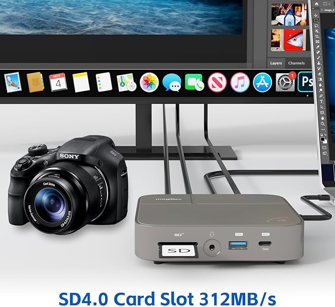 USB C Docking Station Dual Monitor 4K@60Hz or Single 8K@30Hz with 2 HDMI for Windows Laptops11-in-1 Laptop Docking Station with 5 USB A/C SD Gigabit Ethernet Audio 130W AC Power Supply