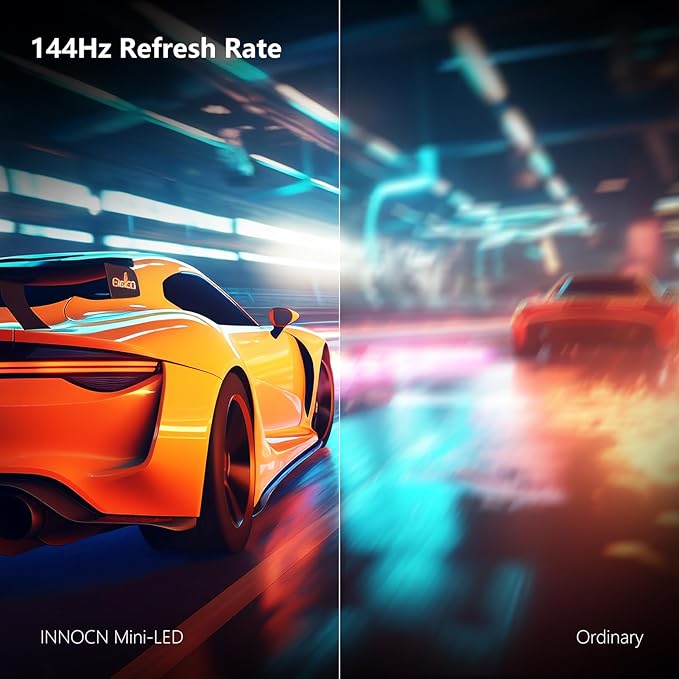 INNOCN 32 Mini LED 4K UHD 3840 x 2160 Computer Gaming Monitor 144Hz 1ms IPS HDR1000 HDMI 2.1 Monitor 99% DCI-P3 USB Type-C Connectivity Pivot/Height Adjustable Stand - 32M2V