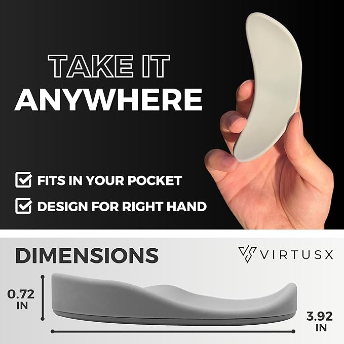 Virtusx Ergonomic Mouse Wrist Rest Gliding Palm Wrist Support Sliding Wrist Pad That Moves with Your Mouse Designed for Carpal Tunnel Syndrome and Pain Relief (White)