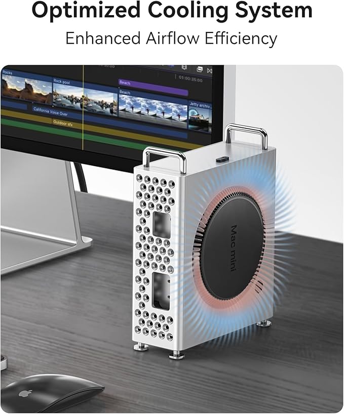 ORICO MiniPro Aluminum Stand for Mac mini M4/M4 Pro Vertical Mount Holder Case Durable Mini PC Accessories for Mac mini M4 (MS10)