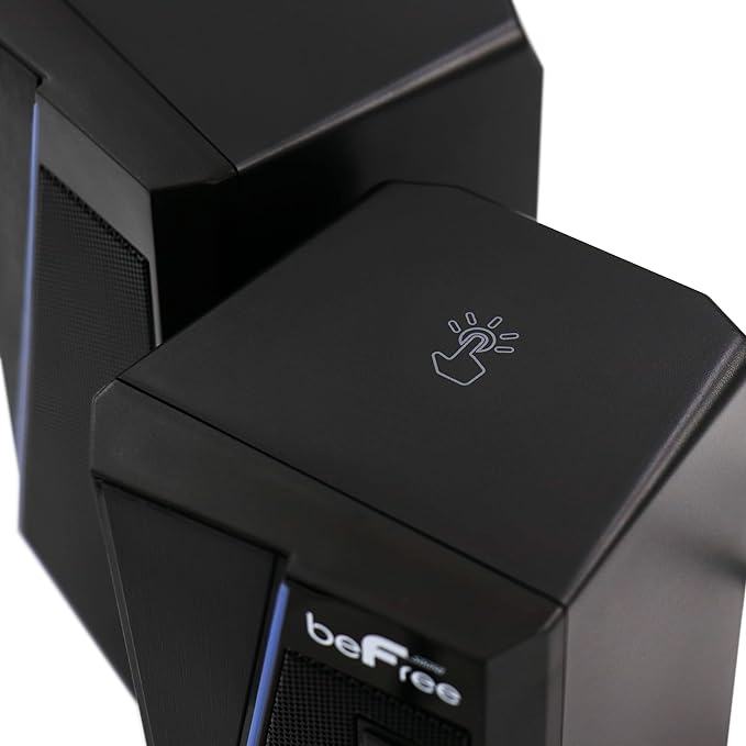 beFree Sound 2.0 Computer Gaming Speakers with LED RGB Lights Black