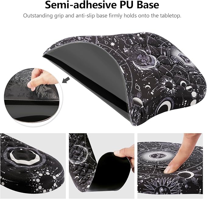 Mouse Pad Wrist Support 2 in1 Keyboard Wrist Rest+ Ergonomic Mouse Pad Non-Slip Wrist Rest for Computer Keyboard Made Easy Typing &amp Relieve Wrist Pain(Sun Moon)