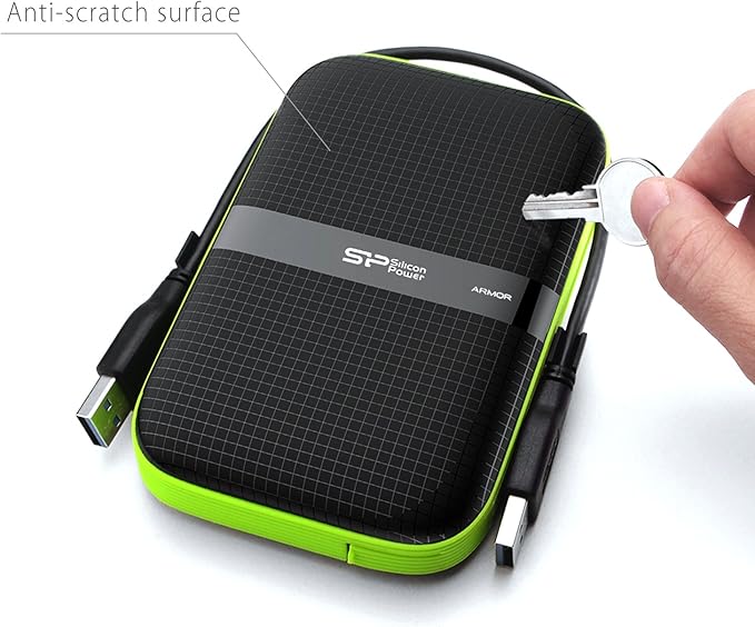 SP Silicon Power 4 TB External Portable Hard Drive Rugged Armor A60 Shockproof Water-Resistant 2.5 Inch USB 3.0 Military Grade Mil-Std-810G &amp IPX4 Black (FBE-SU040TBPHDA60S3KFE)