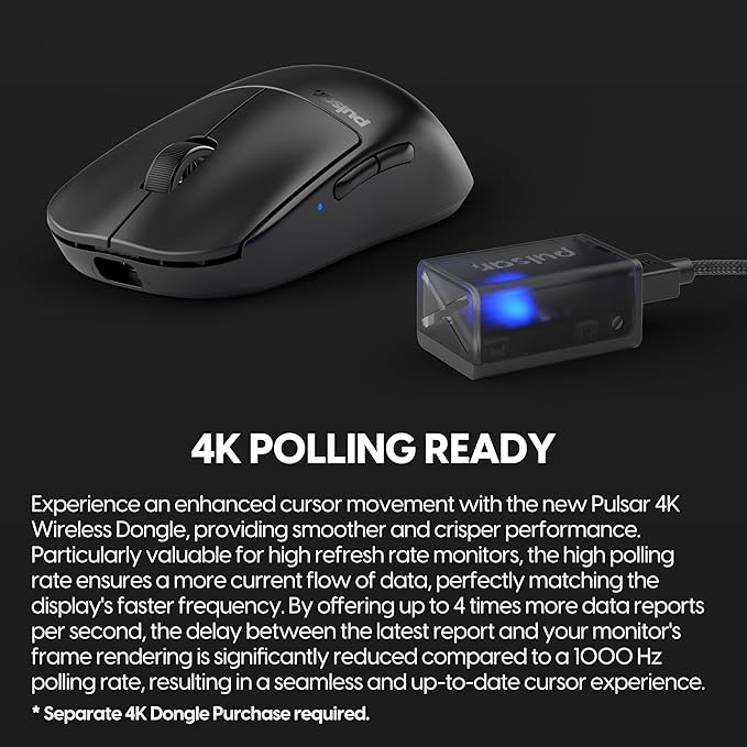 Pulsar Gaming Gears X2V2 Mini Wireless Gaming Mouse Ultra Lightweight 1.80 oz (51 g) Symmetrical Optical Switch 2.4 Ghz 1 ms 26000 DPI PAW3395 Sensor (Mini Wireless Black) (Renewed)