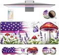 4 in 1 Ergonomic Keyboard Wrist Rest &amp Mouse Pad Wrist Rest Set Large XXL Gaming Desk Mat 31.5x 11.8 with Non-Slip Base Memory Foam for Home Office Study Gaming American Flag Mushroom Butterf