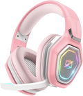 Ozeino 2.4GHz Wireless Gaming Headset with Microphone 2.4G USB &amp Type C Transmitter - 30h Battery Life - RGB Lighting Gaming Headphones for PS5 PS4 PC Phone