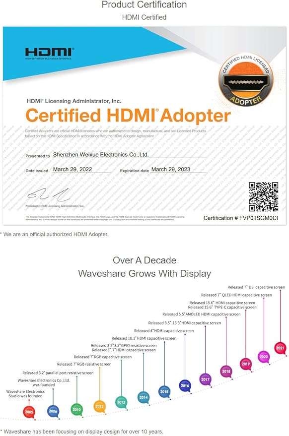 waveshare 10.1inch Capacitive Touch Screen LCD Compatible with Raspberry Pi 5/4B/3B/Zero/Zero W/Zero 2W/Pico/Pico W/Pico WH Comes with Case and Toughened Glass Cover 1280×800 Resolution HDMI IPS
