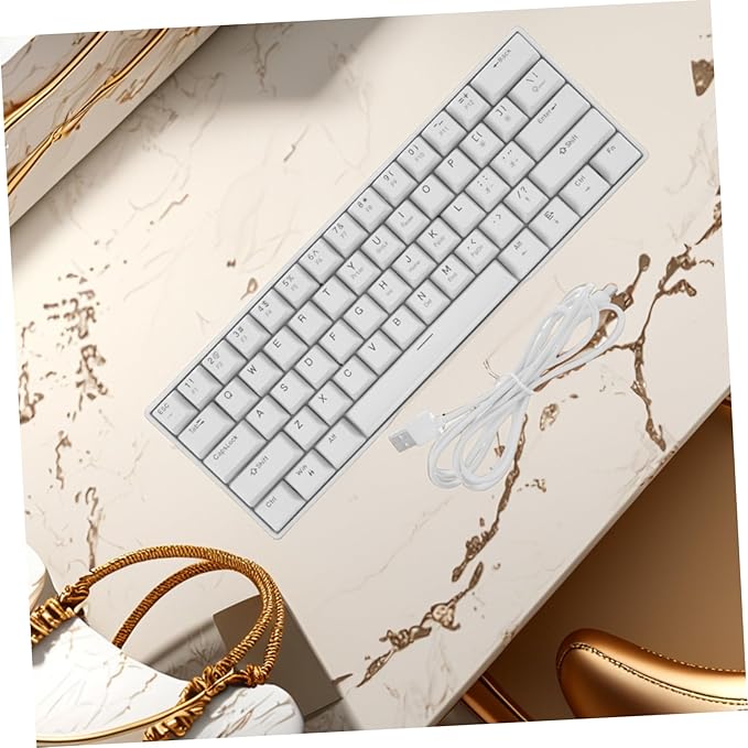 RGB Backlit Keys Mechanical Keyboard Wired Compact Design for Pc and Laptop Ergonomic White Gaming Keyboard Illuminated Keys for Enhanced Visibility