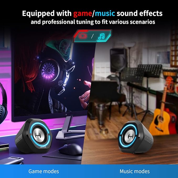 Edifier Bluetooth 5.3 Gaming Speakers10W PC USB Computer Speakers for Laptop Desktop 3.5mm aux Input Hecate G1000 Black