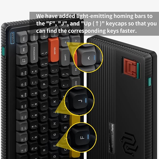 nuphy Halo75 V2 Mechancial Gaming Kyeboard75% Wireless Hot Swappable Bluetooth Keyboard83 Kyes RGB Backlit KeyboardSupport Bluetooth/2.4GHz/USB-C-Black Raspberry Switch