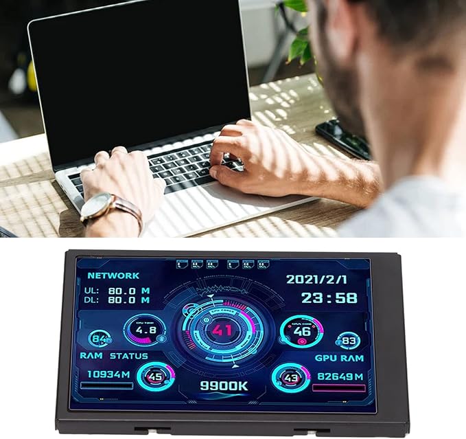 GOWENIC 3.5in Computer Temp Monitor PC Sensor Panel Display PC CPU GPU HDD Data Monitor Computer Temperature Display for System (GOWENICprnzt940dh7119)