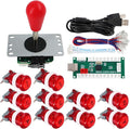 Arcade Game Controller DIY Kit Buttons with Logo Coin X Y Start Select 8 Way Joystick USB Encoder for PC MAME Raspberry Pi