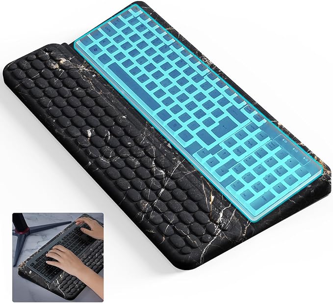 Keyboard Stand for Desktop Keyboards Wrist Rest Ergonomic Keyboards Holder for Easy Typing Working Wrist pad for Keyboards with Comfortable Wrist Rest for Keyboard Black Gold