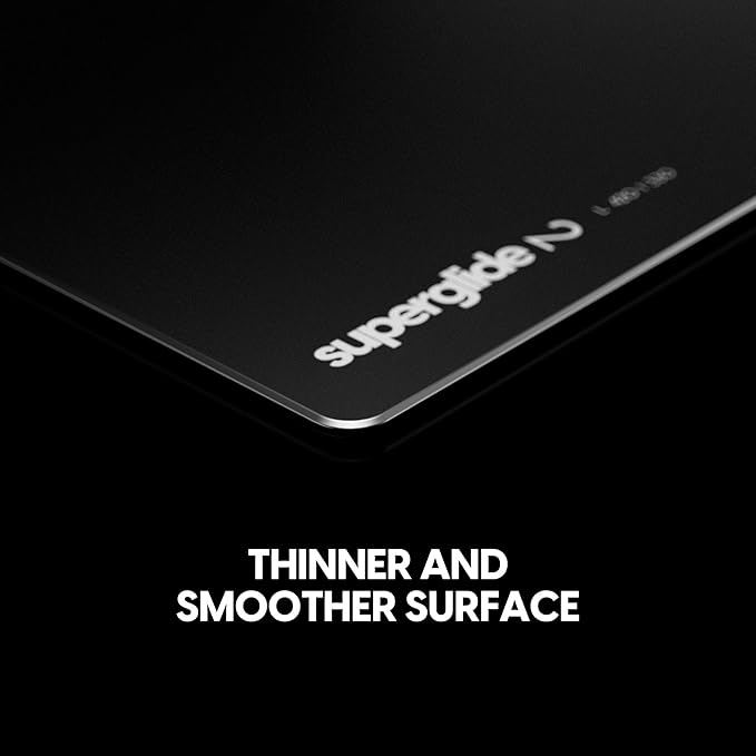 Pulsar Superglide Glass Gaming Mouse Pad v2 ALUMINO-Silicate Glass Surface Anti-Slip Fully Molded high-Density Silicone Rubber 16.5in x 13in (L Black)