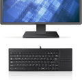 Wired USB Touchpad Keyboard 86 Key Ultra Thin Built-in Touchpad Hub Port Ergonomic Black for Desktop Laptop PC Tablet