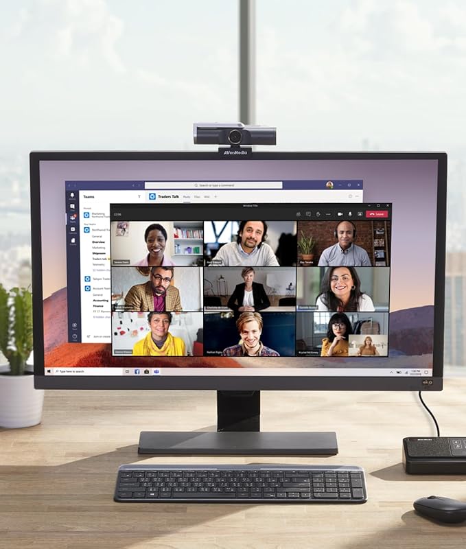 AVerMedia PW515 4K Ultra HD Business Webcam with Microphone for PC/Desktop/Laptop/Mac with AI Auto Framing for Streaming Meeting Video Calls Sony Sensor Works with Teams Zoom Google Meet OBS