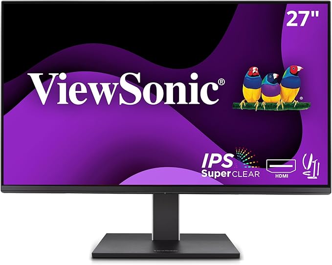 ViewSonic VG2751 27 Inch IPS 1080p Ergonomic Monitor with Full Adjustability 100Hz 4-Port USB Hub HDMI DisplayPort and USB C Inputs for Home and Office