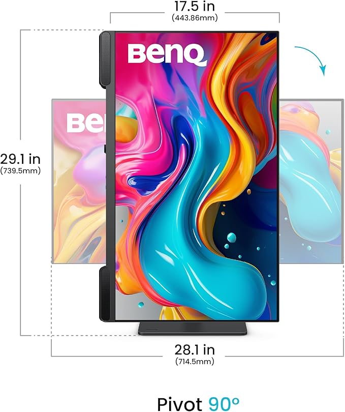 BenQ PV3200U 32” 4K UHD Monitor for Video Editing 95% DCI-P3 100% Rec.709/sRGB 2.1ch Speakers 65W USB-C Mac Compatible Factory-Calibrated Software Calibration Ergonomic Stand