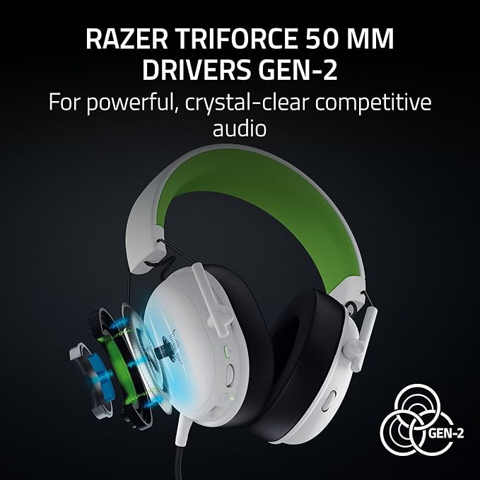 Razer BlackShark V3 X HyperSpeed Wireless Gaming Headset for Xbox: 50mm Drivers - Cardioid Mic - 2.4 GHz Bluetooth - Works with PC Mac Nintendo Switch Smartphone - Long Battery Life - White