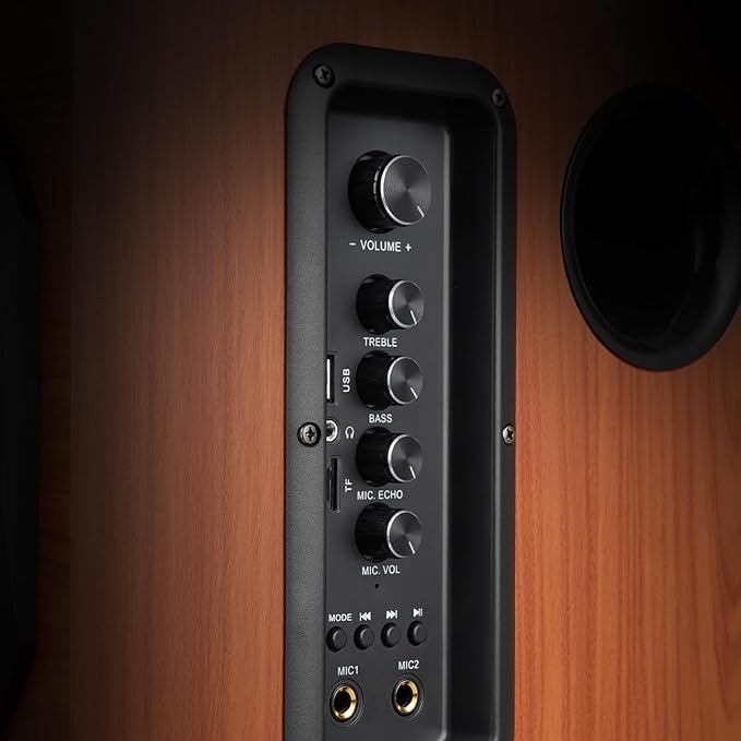 Computer Speakers with Subwoofer 2.1 Gaming Speaker System for Desktop PC 8 Deep Bass Bluetooth 5.3 AUX/RCA/Optical/Coaxial Surround Sound for PC/Monitor/TV - Brown