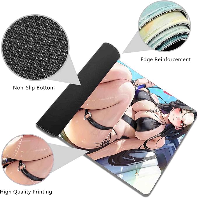 Sexy Anime Mouse Pad Large Computer Gaming Gamer Pad Keyboard Non-Slip Pc Desk Mat XXL Sexy Butt Breasts Chest (B31.49x15.74 inche)
