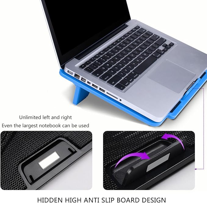 Laptop Cooling Pad Laptop Coolers for Notebook Gaming Fan Stable Stand Adjustable Gaming Laptop Coolers with 2 USB Port