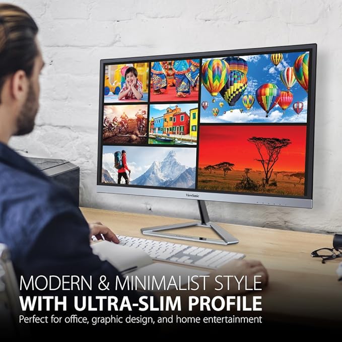 ViewSonic VX2476-SMHD 24 Inch 1080p IPS Monitor with FreeSync Ultra-Thin Bezels HDMI and DisplayPort