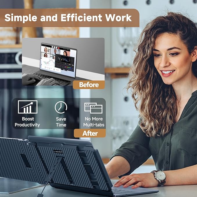 S1 Laptop Screen Extender - 14'' Portable Dual Monitor for Laptops 1080P FHD Plug &amp Play Portable Monitor for 13''-17'' Laptops Compatible with Windows Mac PS5 Dex Android Switch