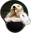 MSD Mousepad Wrist Rest Protected Mouse Pads Mat with Wrist Support IMAGE ID: 10505527 Arctic tundra white otter eating