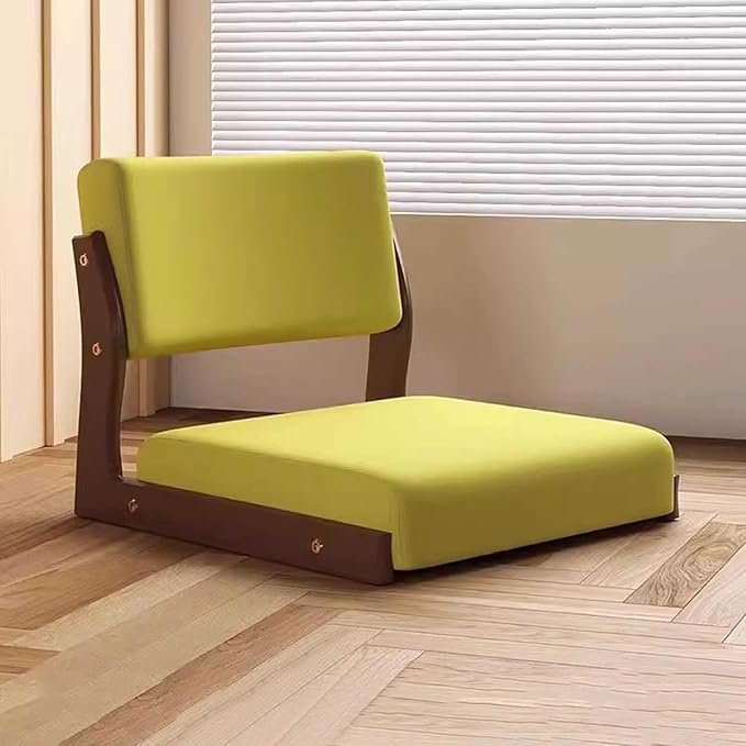ELEFOCUS Tatami Chair Accent Furniture Timber Meditation Floor Chair Portable Japanese Legless Floor Seat Chair Lazy Sofa(Color4)