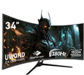 ZZA UltraWide 34 inch Curved Monitor 1500R PC Screen 180hz Refresh Rate WQHD 3440x1440 Computer Gaming Monitor VA PanelAMD FreeSync Premium | HDR10 | 99% sRGB | VESA