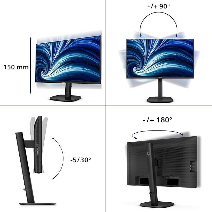 Philips 3000 series 24B2N3200J/00 Monitor PC 60.5 cm [23.8] 1920 x 1080 Pixel Full HD LCD Nero (Philips 24B2N3200J - 3000 Series - LED monitor - 24 [23.8 visualizzabile] - 1920 0 x 10 80 Full HD [1080