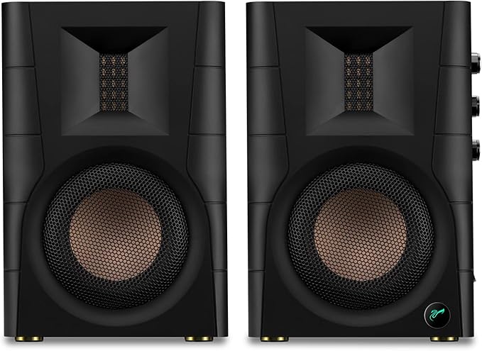HiVi-Swans D200 Bluetooth Powered Bookshelf Speakers - Studio Monitor Speakers - Computer Speakers for TV/Turntable/PC/Monitor - 5 Inch Near Field 260w RMS - Wood Grain