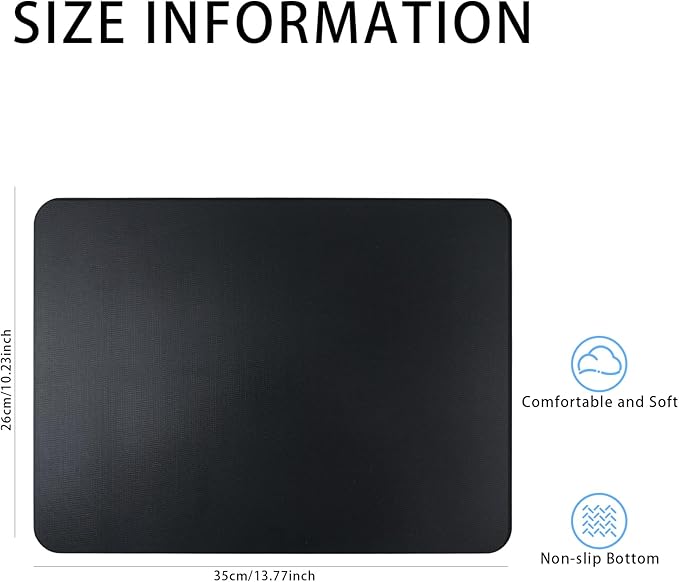 Glass Gaming Mousepad Professional Artisan 350 * 260 * 3.2mm Large Mouse Pad Provides Improved Precision and Speed for Keyboard Mouse (Black)