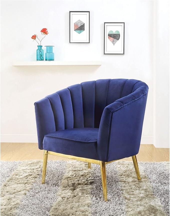 Gaming chair  Modern Ergonomic Chair Tub Barrel Arm Chair Velvet Upholstered Channel Tufted with Gold Metal Legs Accent Club Chair Computer Desk Chair for Home Office Living Reading Room Bedroom ( Co