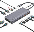 Docking Station Triple Monitors 13 in 1 USB C Dock with Dual 4k@60HZ HDMI DisplayPort100W PD 3 USB 3.2 Ports Ethernet SD TF Card Reader Audio USB C Data Port for MacBook/Dell/HP/Lenovo Laptop