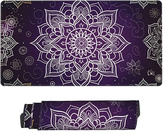Floral Mandala Boho Desk Cover MatExtended Large Mouse PadComputer Laptop Mat Desk Decor for Office Game Home 30x16 Inch