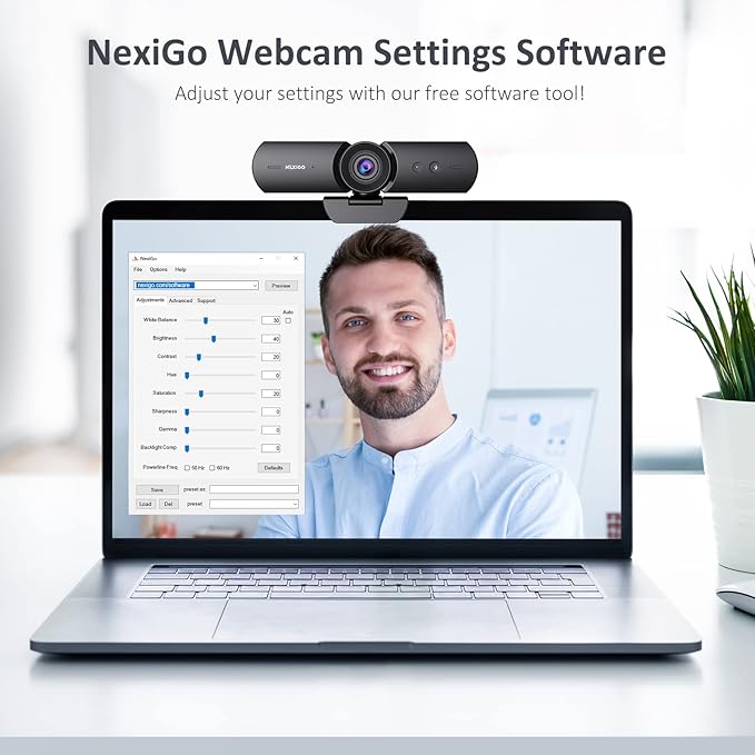 NexiGo HelloCam 1080P Webcam with Windows Hello True Privacy Automatic Electronic Shutter Computer Camera Microphone Facial Enhancement HD USB Web Cam