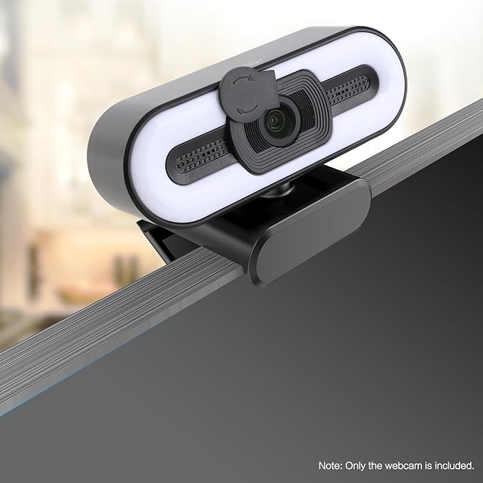 4K USB Plug and Play Webcam with Built in Microphone Lighting for Video Call Live Stream Conference Online Teaching