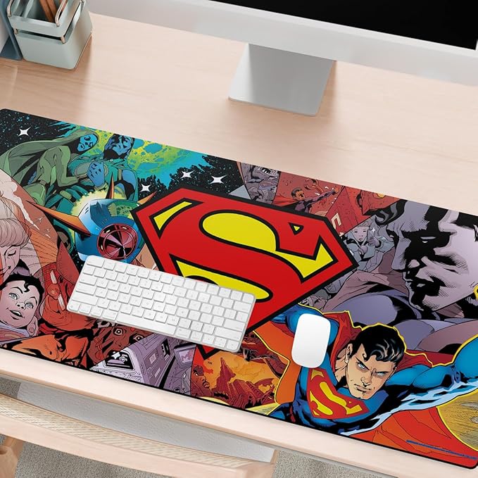 Head Case Designs Officially Licensed Superman DC Comics Oversized Logos and Comic Book 37.4 x 15.75 x 0.16 inches (900 x 400 mm) - XL Gaming Office Desk PC Keyboard Mouse Mat Pad