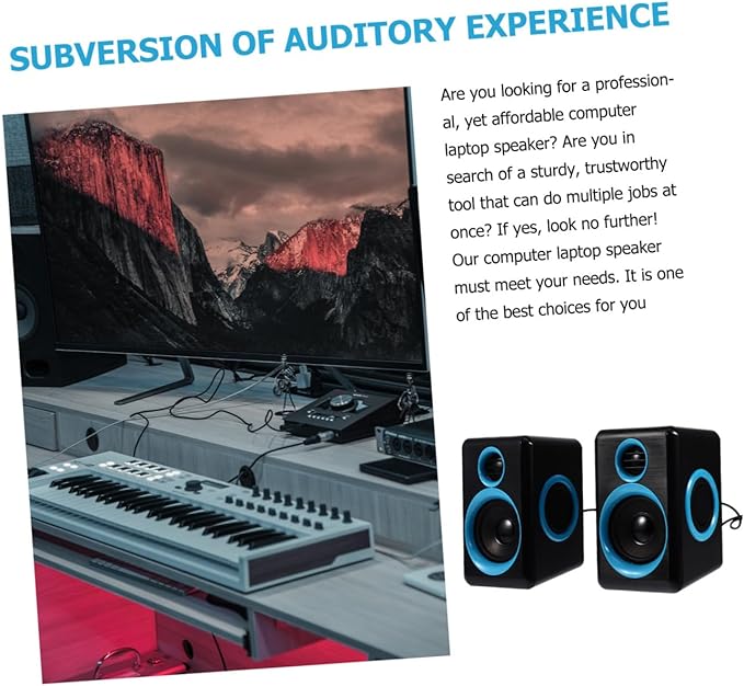 Mini USB 2.0 Loudspeaker Box for Desktop Laptop Pc Compact Surround Sound Computer Speaker with Dc5v Power Portable Mini Speaker for Home Office Use