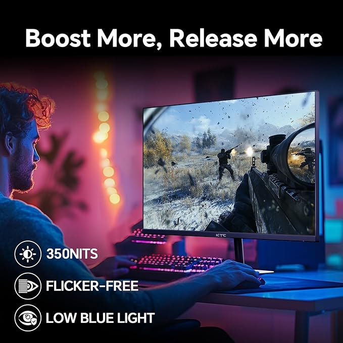 KTC 24 Gaming Monitor 180Hz 144hz Monitor QHD(2560x1440p) l Up to 1MS | Fast IPS Monitor |122% SRGB | 2X DP &amp 2X HDM|100×100mm VESA Compatible (Renewed)