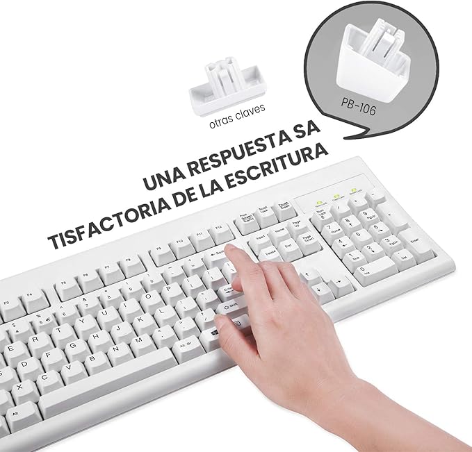 Perixx PERIBOARD-106 USB Keyboard – High Performance – High Curved Keys – Full-Size with Numeric Keyboard – Black – QWERTY Spanish