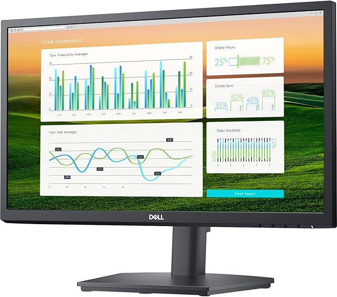 Dell 22 FHD VA 60Hz Display Monitor with Anti-Glare Flicker Free VESA Mount (100x100mm) Stereo Speakers 1xHDMI 1xDP 1xVGA Ideal for Home &amp Business Black (2025 Latest Model - E2222HS)